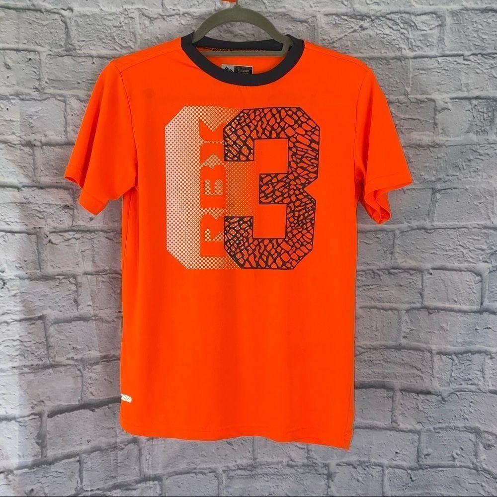 Reebok dri fit shirt orange boys size med 12/14